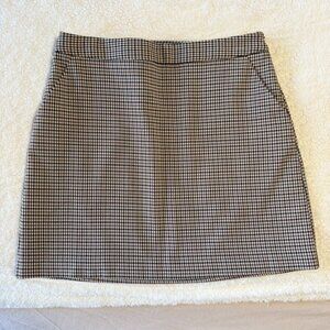Mango Checkered A-Line Mini Skirt
